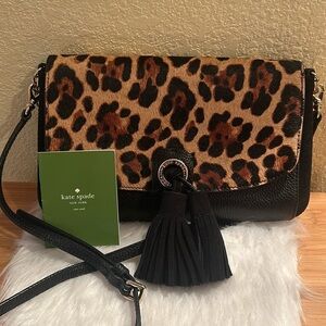 Kate Spade Ocelot Leopard Calf Hair evening clutch/crossbody. HOST PICK